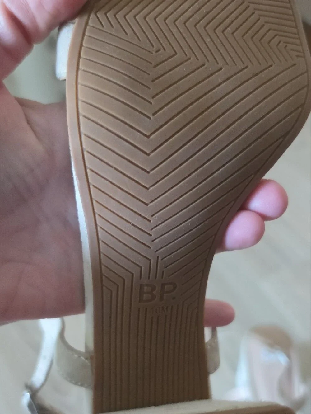 bp Light Beige Strappy Block Heel Sandals